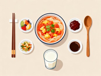 餐桌食物搭配各类小吃