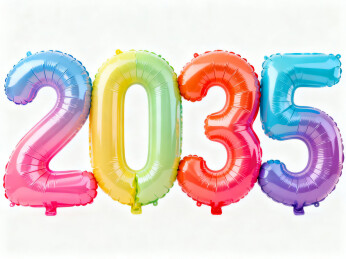 2035年彩色气球数字