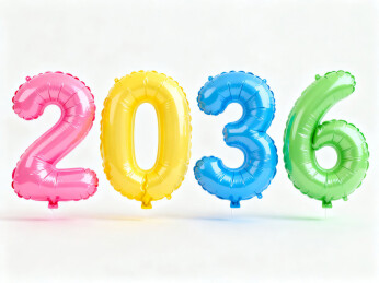 2036年彩色气球数字