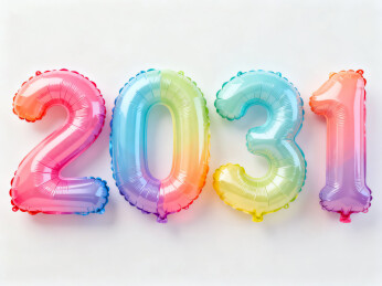 2031年彩色气球数字