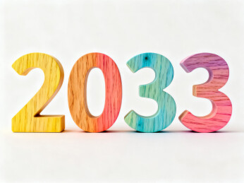 多彩木制数字2033