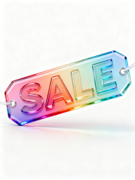 彩虹透明 SALE 促销牌