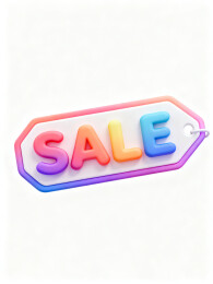 彩虹透明 SALE 促销牌