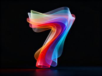彩色数字七的艺术呈现