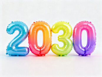 2030年彩色气球数字