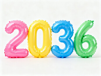 2036年彩色气球数字