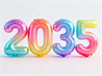 2035年彩色气球数字