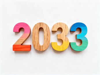 2033年彩色数字木块