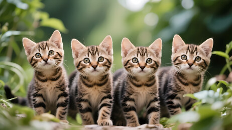 可爱的虎斑小猫