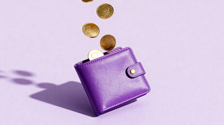 紫色钱包金币飞出