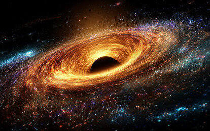 宇宙中神秘的黑洞景象