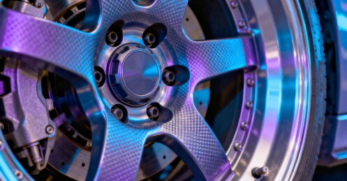 汽车轮毂炫彩汽车配件场景