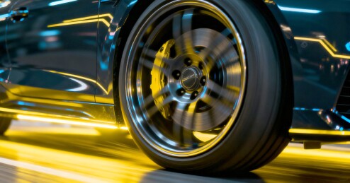 汽车轮毂炫彩汽车配件场景