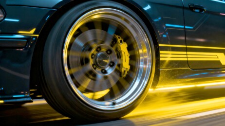 汽车轮毂炫彩汽车配件场景