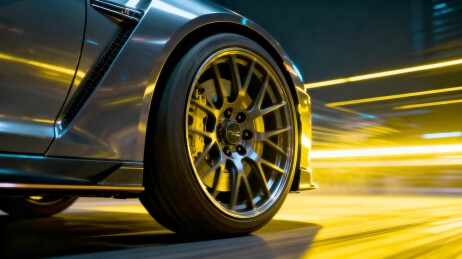 汽车轮毂炫彩汽车配件场景