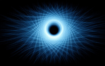 抽象蓝色星系黑洞辐射效果