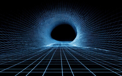 未来感十足的虫洞网格可视化