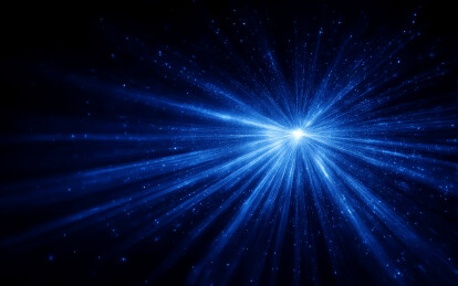 黑暗中闪耀的蓝色光芒