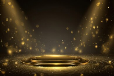 金光璀璨舞台的华丽展示背景