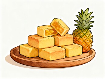 菠萝酥和菠萝摆放