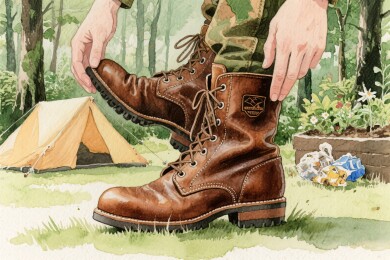 户外露营靴插画