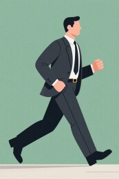 商务男士奔跑插画