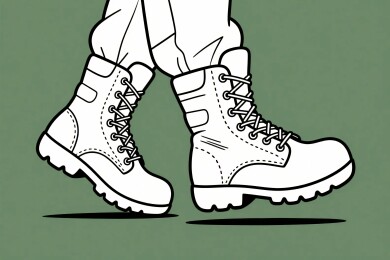 军人靴子插画