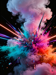 炫彩爆炸云烟视觉冲击