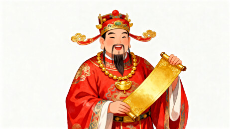 古代官员手持卷轴画像