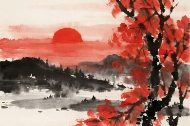水墨山水风景画