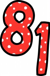 带白点的红色数字插画