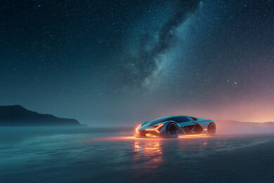 星河概念车沙漠场景  