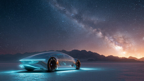 星河概念车沙漠场景  