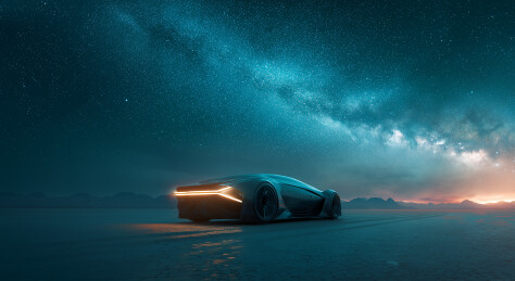 星河概念车沙漠场景  