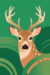 卡通风格鹿插画