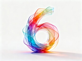 彩色数字六的艺术造型