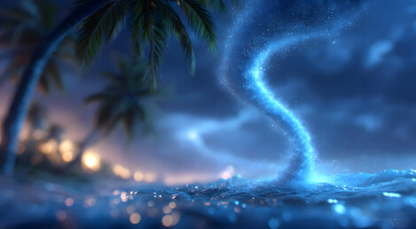 海面上一个巨大的龙卷风