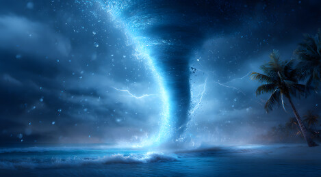 海面上一个巨大的龙卷风