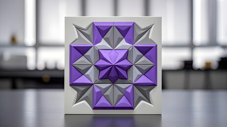 紫色几何物体组合艺术场景插画