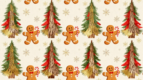 圣诞主题图案重复排列装饰画