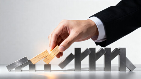 手推多米诺骨牌触发连锁反应