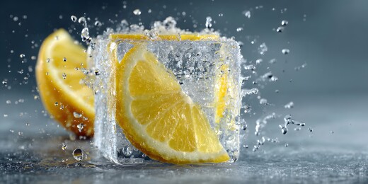 柠檬冰块 清爽飞溅