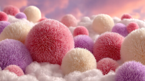 毛茸茸的梦幻场景