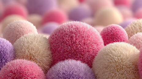 毛绒绒球特写场景