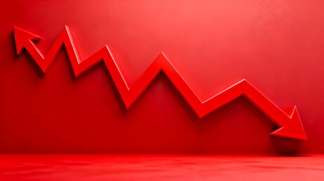 红色箭头下降趋势场景