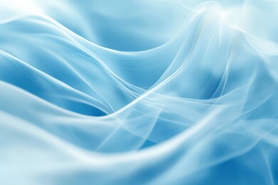 浅蓝纱幔飘逸流动的艺术美感