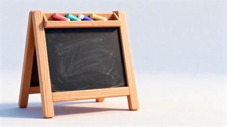 木质小黑板和粉笔