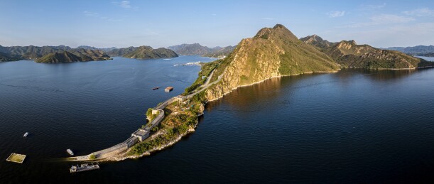 河北省唐山市迁西县潘家口水库风光航拍