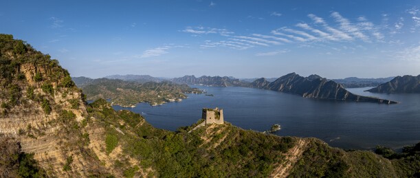 河北省唐山市迁西县潘家口水库风光航拍