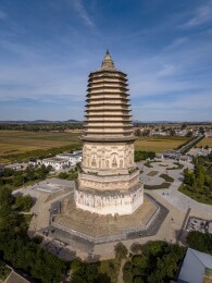 内蒙古赤峰市宁城县辽中京遗址大明塔航拍